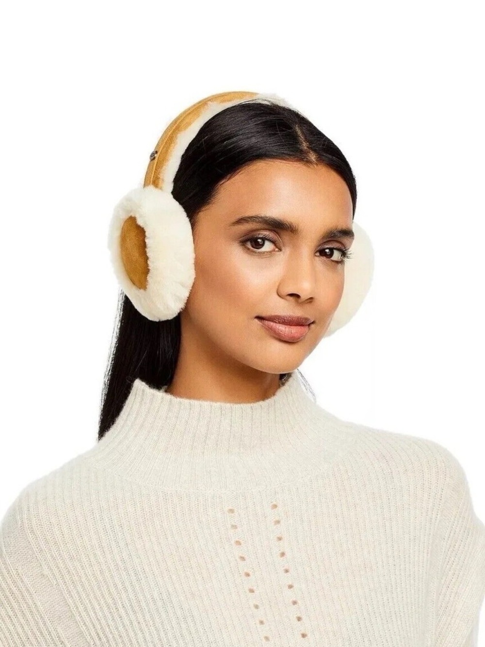 UGG Shearling-Style Sheepskin Earmuffs in Chestnut